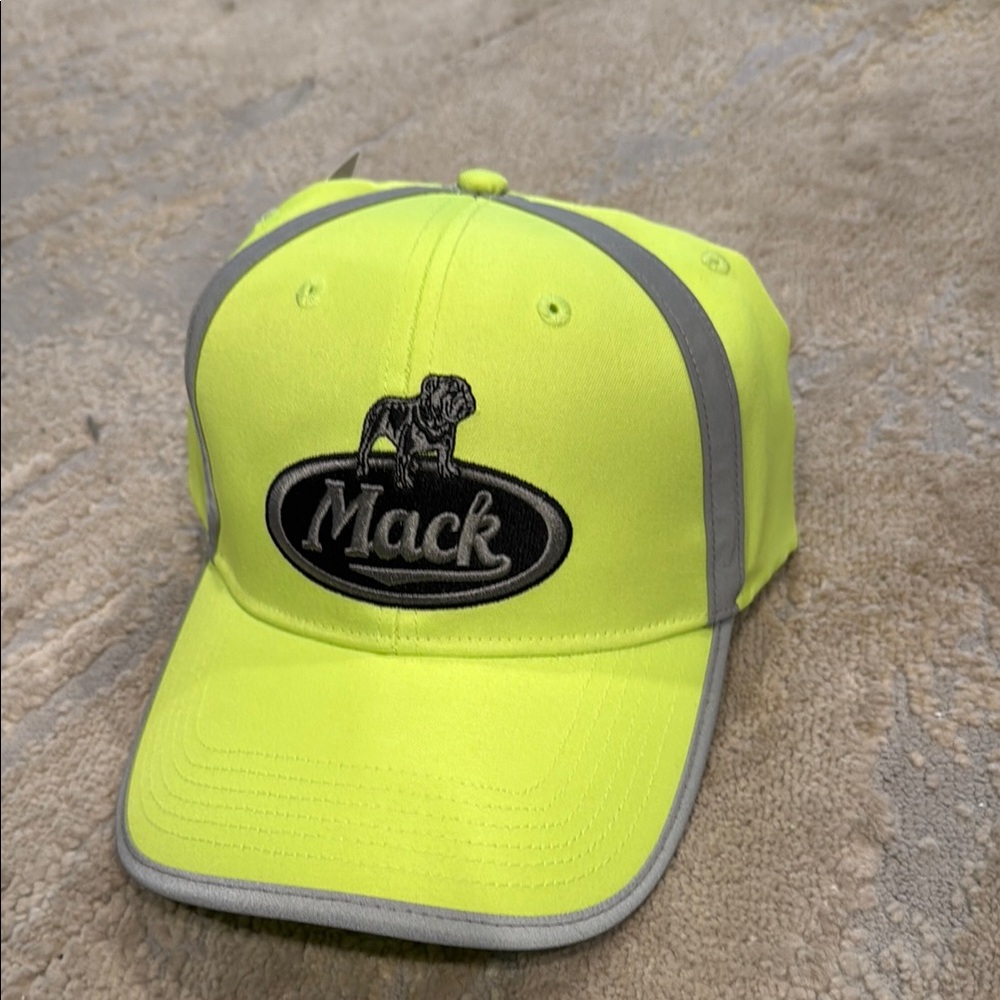 Adjustable Reflective Fluorescent‎ Safety Hat with Mack Truck Logo embroidered